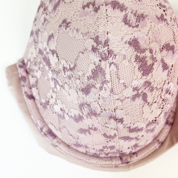 Victoria's Secret Bra 38DD Purple Lace Lined Demi Underwire Padded Lilac - Picture 4 of 10